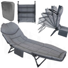 Раскладная кровать раскладушка Jet Folding-Bed регулиримая спинка 195 х 65 см серая